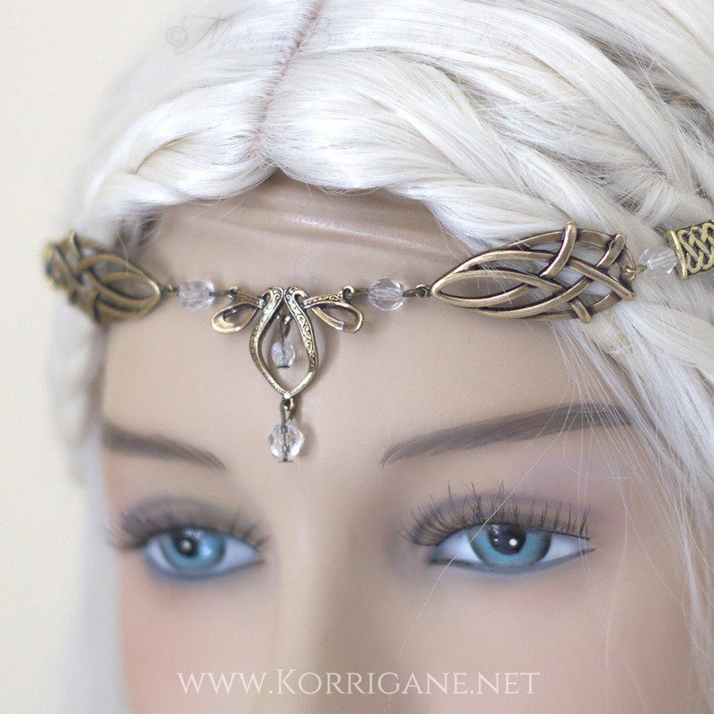 Érin Celtic Circlet Medieval Faery Tiara Bronze image 1