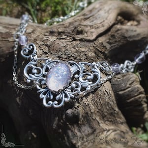 Elven Necklace &quot;Elyra&quot; Light Glittering Purple