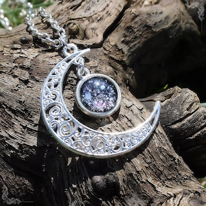 Necklace &quot;The Night&quot; Celtic Moonlight Black Night Starry Sky