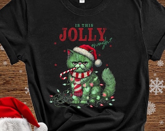 Grumpy Cat Christmas T-Shirt: Funny Holiday Humor Apparel