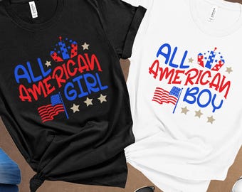 Patriotic 4th of July Kids Tee: USA Flag Matching Family Shirt