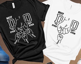 Personalisiertes Dad Ever Fist Bump Shirt, Benutzerdefiniertes Vatertags-T-Shirt