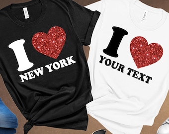 Personalized I Love City T-Shirt: Special Heart State Pride Tee, I Love Custom Shirt