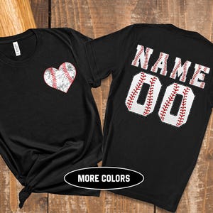 Baseball Custom Name Shirt,Baseball Heart Shirt With Custom Number And Name,Game Day Baseball,Baseball Mom Shirt,Personalized Baseball Shirt