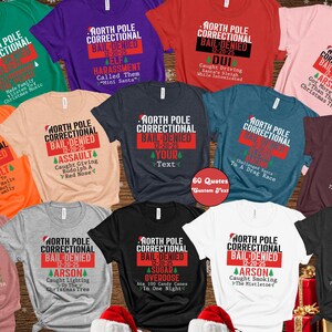 60 Zitate und benutzerdefinierte Nordpol-Korrektur-Shirt, lustiges Familien-passendes Weihnachtshemd, Nordpol-Korrektur-Shirt, Weihnachtshemden