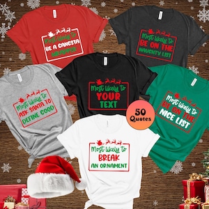 50 Quotes Most Likely to Christmas Shirts,Matching Family Christmas Shirts,Funny Christmas 2025 Party Tee,Matching Pajamas,Long Sleeve,Xmas