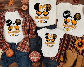 Custom Disney Halloween 2026 Shirt, Family Matching Spooky Shirts, Personalized Mickey Minnie Ears Tee, Spooky Vacation Trip Outfit