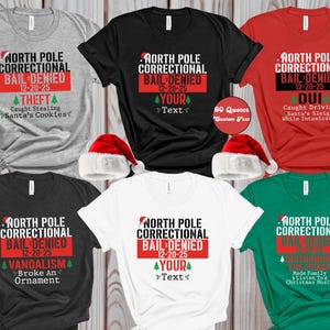 Funny North Pole Mugshot Shirt, Christmas Jail Tee, Holiday Party Shirt, Santa Arrested Tee, Inmate Christmas Shirt, Naughty List Top