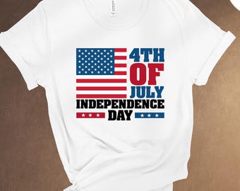 Shirt Amerikaanse vlag 4 juli: Patriotic Independence Day-T-shirt