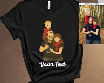 Custom Ghibli Style T-Shirt: Anime Family Portrait Tee
