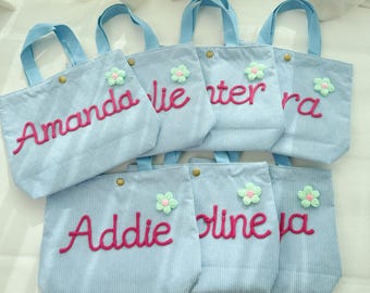 Mini sac fourre-tout personnalisé | Cadeau personnalisé pour demoiselle d'honneur | Cadeau pour enterrement de vie de jeune fille | Cadeau d'anniversaire unique