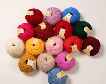 Laine mérinos – Épaisseur Aran – 43 couleurs