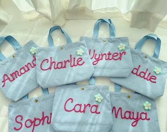 Mini sac fourre-tout personnalisé | Cadeau personnalisé pour demoiselle d'honneur | Cadeau pour enterrement de vie de jeune fille | Cadeau d'anniversaire unique