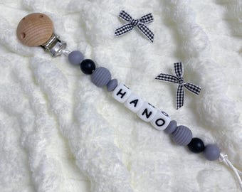 Attache-tétine personnalisée | Attache-tétine personnalisée avec nom | Attache-tétine pour nouveau-né | Attache-tétine pour garçon/fille | Attache-tétine en bois/silicone