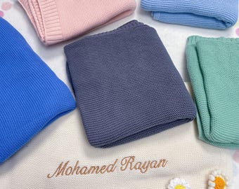 Couverture bébé brodée de luxe avec nom/Couverture personnalisée avec nom de bébé/Couverture personnalisée avec nom de bébé/Couverture nouveau-né/Couverture de chambre d'enfant