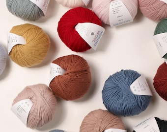 100 % laine mérinos – Fil doux de grosseur moyenne