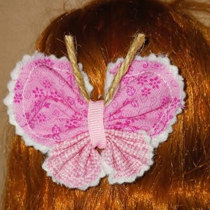 Fabric Butterfly Hair Clip/ Hair Accessory/ Fun Hair Accent on Ribbon Covered Clip