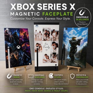 Aangepaste magnetische frontplaat voor Xbox Series X | Gepersonaliseerde Xbox-hoes | Aangepaste skin voor gameconsole | Gamercadeau | Verwisselbaar magnetisch paneel