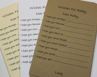 20 Baby Shower Wish Cards Baby Neutral Baby Shower Baby Wish Tag Baby Boy Wish Card Manila Baby Girl Wish Card Baby Wish Tag Baby Wishes