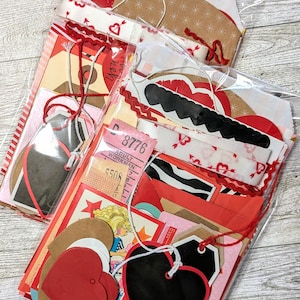 Valentine Junk Journal Supplies Valentine Gift Tags Valentine Card Valentine DIY Valentine Ephemera Mixed Media Valentine Love Collage Art