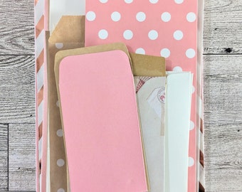 Envelopes and Bags for Junk Journals Junk Journal Supplies Junk Journal Kit Pockets and Tuck Spots for Junk Journal Embellishments Pink