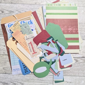 Set di diario spazzatura blu e verde Forniture per diario spazzatura blu e verde Confezione di ritagli di carta Confezione di ritagli di carta con motivo Carta bordeaux