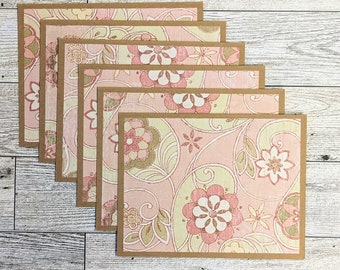 Note card Set of 6 Notecard Set Stationery Pack Thank You Blank Kraft Card Floral Card Congratulations Blank Notecard Set Handmade Cards