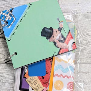 Diario de Monopoly hecho a mano: Diario de efímeras de juegos retro