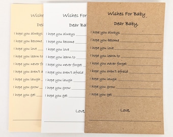 20 Baby Shower Wish Cards Baby Neutral Baby Shower Baby Wish Tag Baby Boy Wish Card Manila Baby Girl Wish Card Baby Wish Tag Baby Wishes