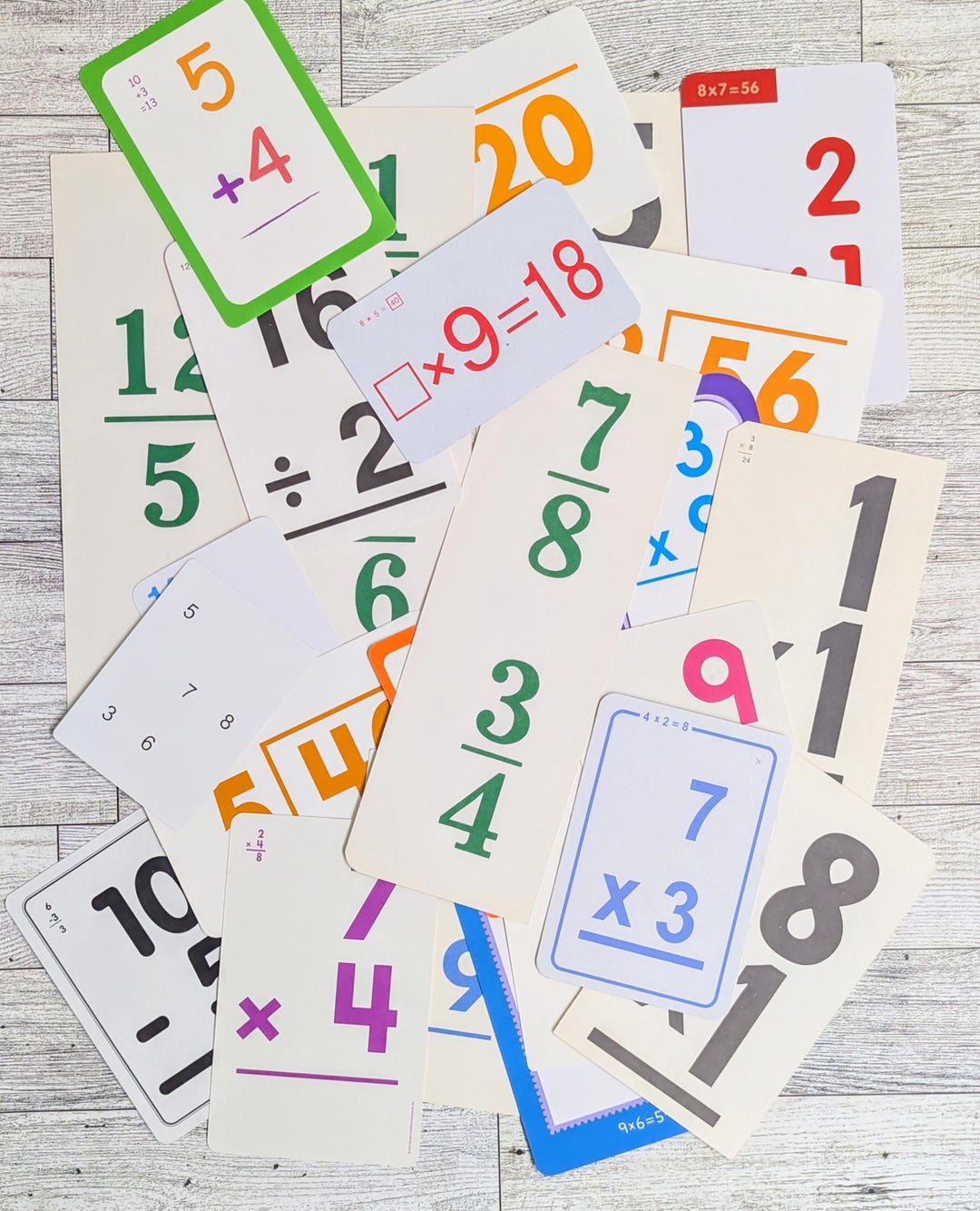 Vintage Math Flashcards Ephemera for Junk Journals Retro Ephemera Old ...