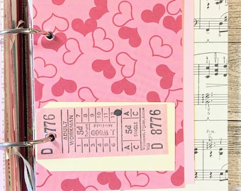 Valentine Junk Journal Smashbook Smash Book Love Junk Journal Red and Pink Junk Journal I love you February Valentine's Day Junk Journal Kit