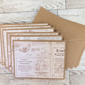 Set di biglietti di auguri da 6 Set di biglietti di auguri Cancelleria Grazie Carta Kraft vuota Giornale vintage Set di biglietti vuoti Biglietti fatti a mano Posta lumaca Happy Mail