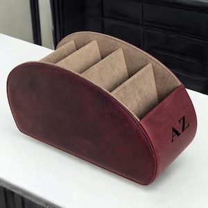 Custom Leather Remote Control Holder, Handmade Cell Phone Holder, Living Room Organizer, Remote Caddy, Table Organizer, Controller Holder