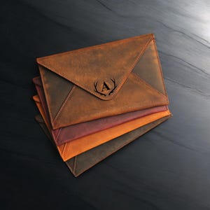 Billetera personalizada con sobre para efectivo, billetera de cuero hecha a mano, billetera delgada para mujer, billetera única, tarjetero minimalista, regalo de Navidad para ella