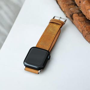Custom Leather Watch Band, Handmade iWatch Strap, Apple Watch Band 42mm 44mm 45mm 49mm, Apple Watch Strap 38mm 40mm 41mm, Christmas Gift