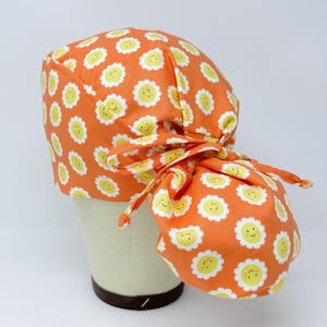 Sun Ponytail Scrub Cap - Summer flower Surgical Cap for Women with Satin Lined Option.
