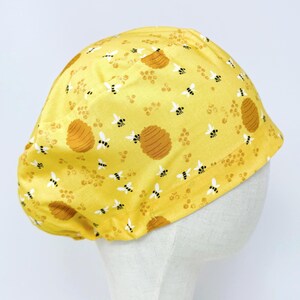 Bee Euro Scrub Cap with satin lined. Cute Surgical Hat for Women. European Surgical scrub cap.