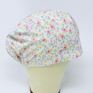 Euro Scrub Cap with satin lined. Floral Surgical Hat for Women. European Surgical scrub cap.