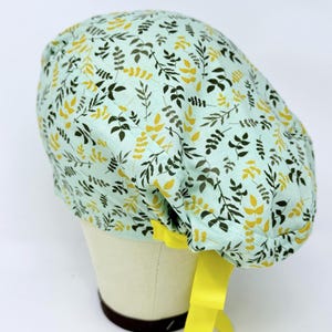 Floral Euro Scrub Cap with Ties. Spring European scrub caps for women. Surgical Cap for Women with Satin Lined Option.