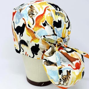 Cat ponytail scrub cap - Cute Surgical Cap for Women with Satin Lined Option.