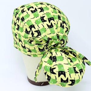 Cat ponytail scrub cap - Cute Surgical Cap for Women with Satin Lined Option.