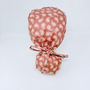 Fall Ponytail Scrub Cap - Thanksgiving scrub cap. Surgical hat for Women with Satin Lined.
