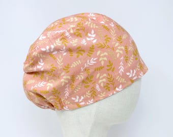 Floral Euro Scrub Cap with satin lined. Summer Surgical Hat for Women. European Surgical scrub cap.