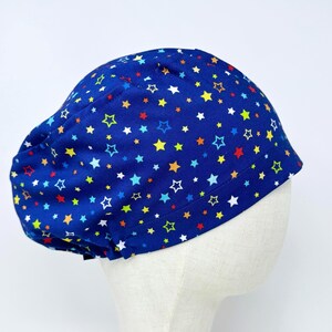 Star Euro Scrub Cap with satin lined. Summer Surgical Hat for Women. European Surgical scrub cap.