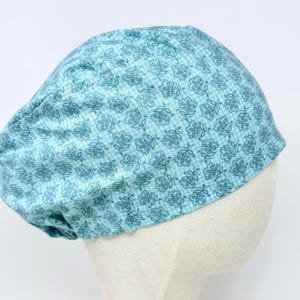 Flower Euro Scrub Cap with satin lined. Floral Surgical Hat for Women. European Surgical scrub cap.