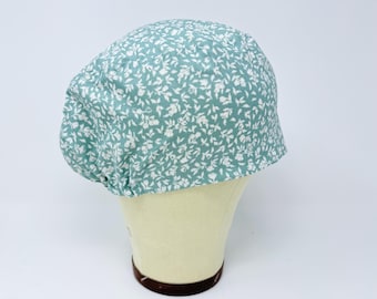 Plant Euro Scrub Cap with satin lined. Floral Surgical Hat for Women. European Surgical scrub cap.