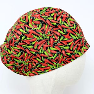 Pepper Euro Scrub Cap with satin lined. Funny Surgical Hat for Women.