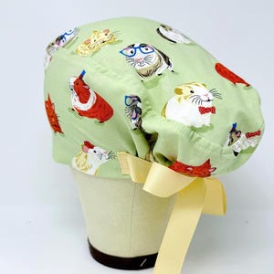 Guinea pig Euro Scrub Cap with Ties. Animal European scrub caps for women. Surgical Cap for Women with Satin Lined Option.