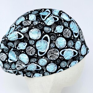 Space Euro Scrub Cap with satin lined. Summer Surgical Hat for Women. European Surgical scrub cap.