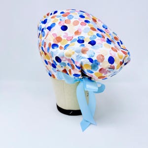 Euro Scrub Cap with Ties. European scrub caps for women. Surgical Cap for Women with Satin Lined Option.